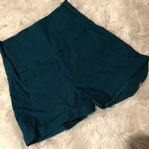 High waisted blue shorts